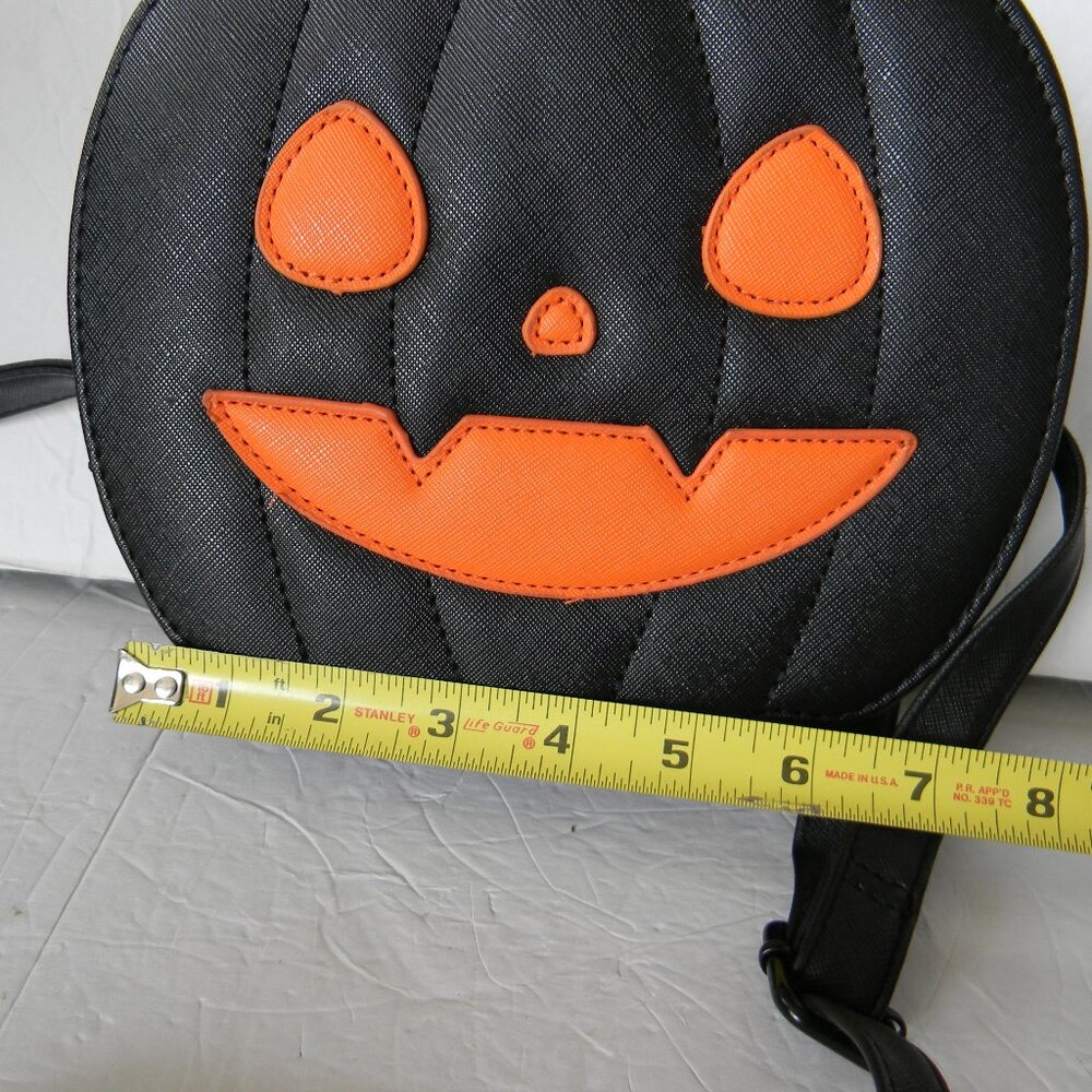 Halloween Black ORANGE Pumpkin Crossbody Shoulder Bag Handbag FALL JACK LANTERN - Picture 3 of 7